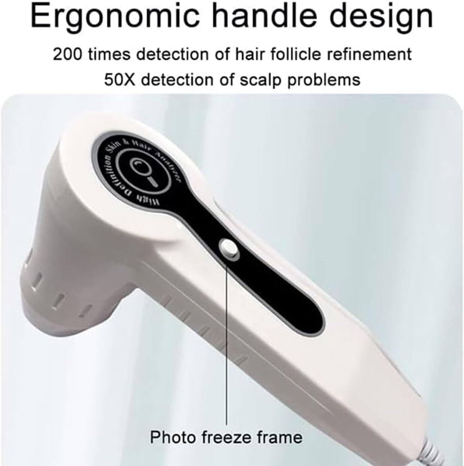 Analizzatore di Pelle e Capelli con Schermo LCD HD 10 Pollici, Rilevatore del Cuoio Capelluto e Follicolo Pilifero, Doppio Zoom 50X/200X, 10 Milioni di Pixel, Portatile e Professionale Gold