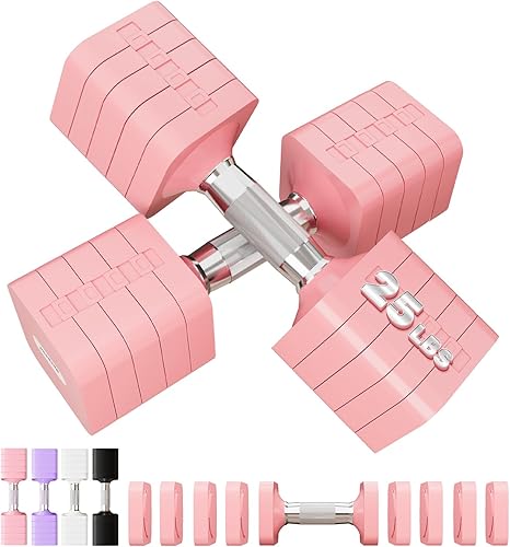 Miniatura 14 de Juego de mancuernas ajustables de 15 libras, 20 libras, 40 libras, 50 libras, juego de mancuernas de peso libre para mujeres y hombres, juegos de