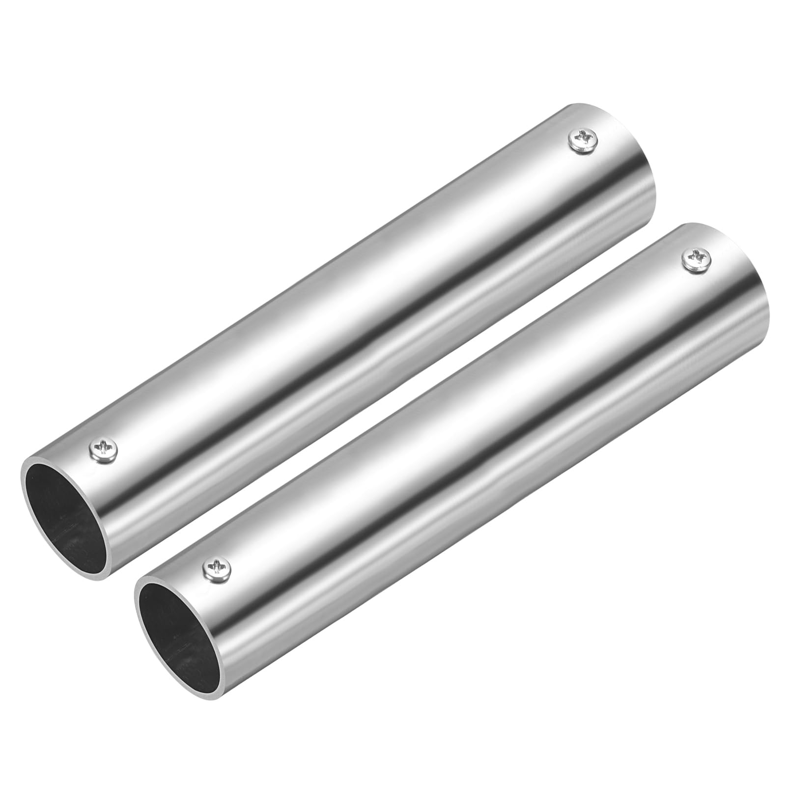 sourcing map 2Pcs 2-Way Straight Pipe Fitting, Fit 32mm OD Pipe Stainless Steel Structural Joint Pipe Connector Chain Link Fence Clamp for Fence Railing Handrail DIY, 200mm Length