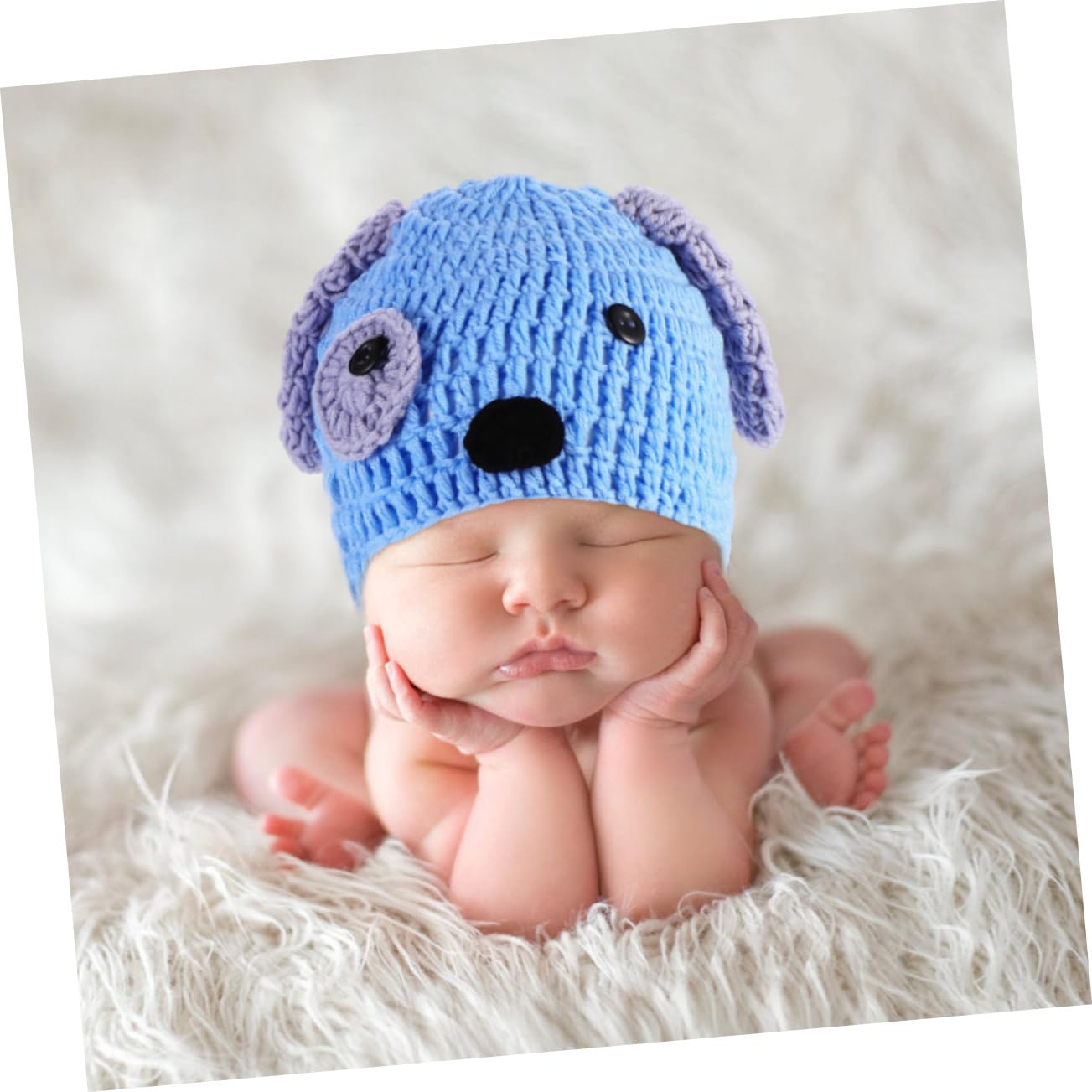 BESPORTBLE Ropa Recién Nacida Tejida A Mano Traje De Fotografía Recién Nacido Ropa Infantil Trajes De Cachorro Ropa De Bebé Gorro Tejido Bebe Azul Algodón