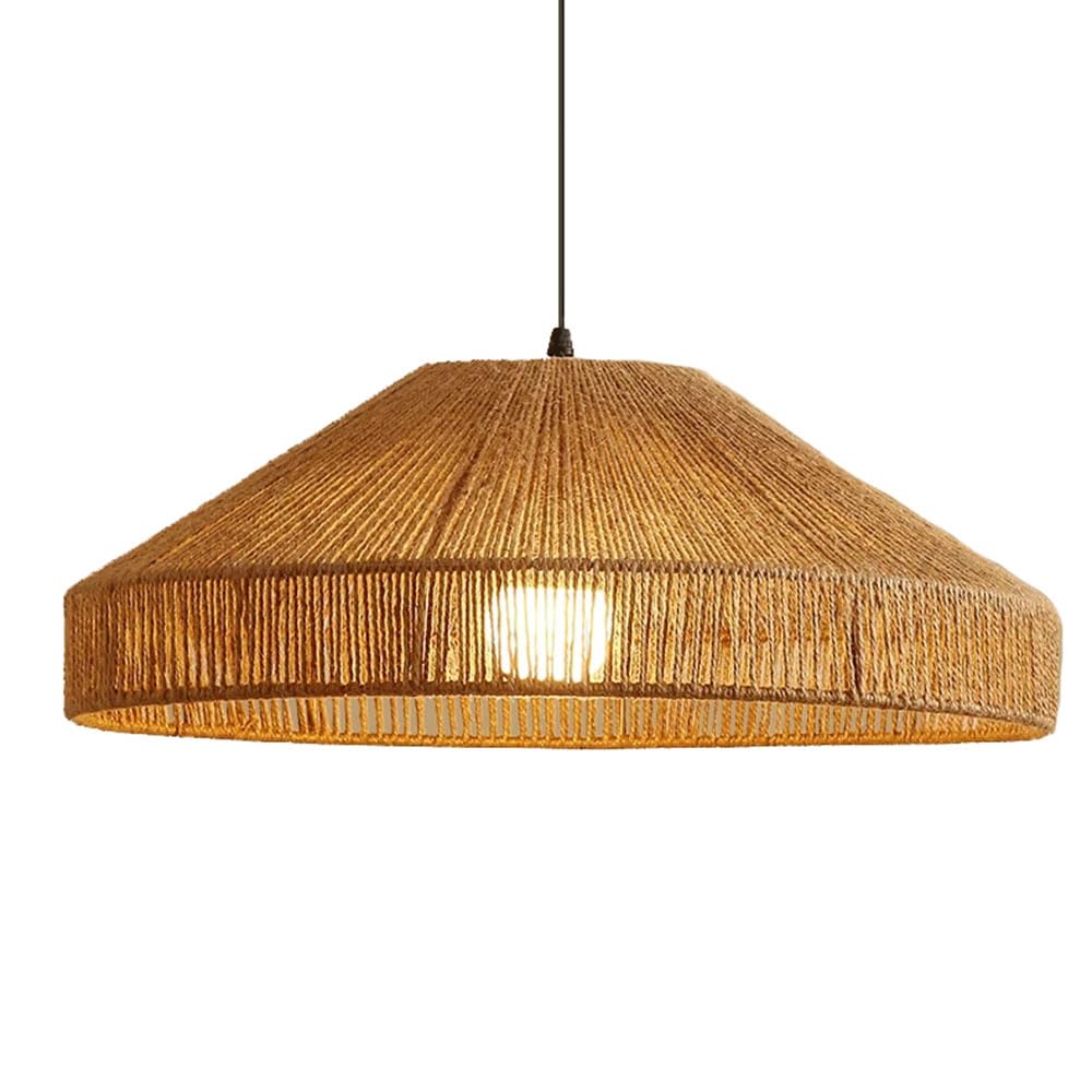 CSSYKV Vintage Hemp Rope Chandelier Handmade Light Fixtures 19.7'' Dia Mid-Century Industrial Pendant Light for Kitchen Island Flush Mount Ceiling Light for Dining Hallway Entryway Foyer 1-Pack