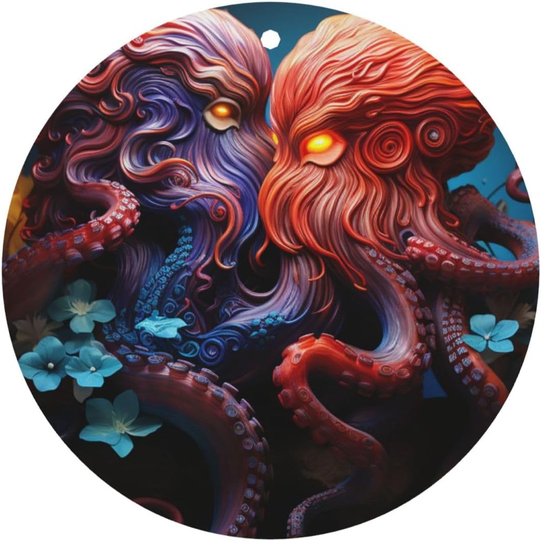 Car Air Freshener 24 PCS Octopus Intertwined Hanging Car Air Fresheners Auto Interior Decor Card Freshener Strong Scented Card Lavender Cars Scents for Office Bedroom Close Drawer Round Shape