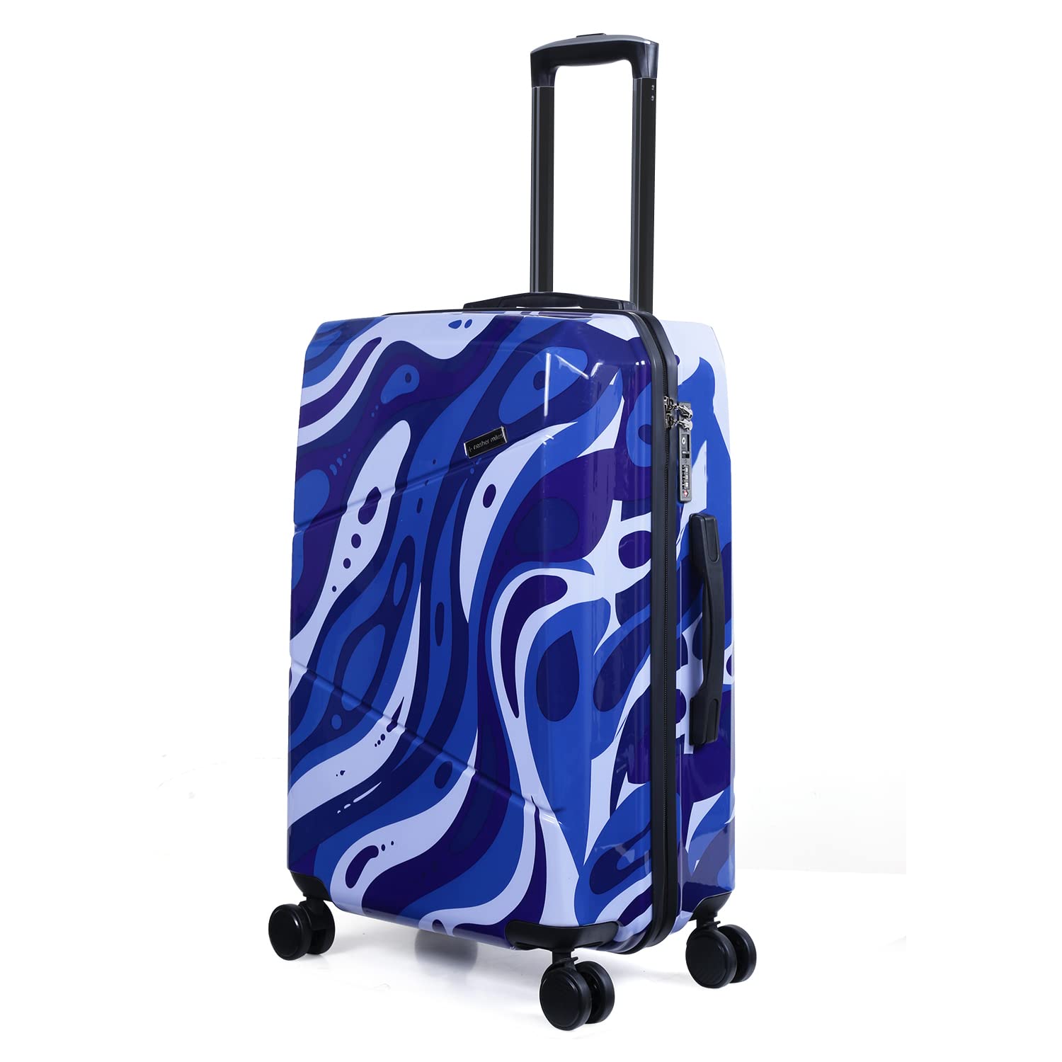 Manali Hard-Sided Polycarbonate Printed Luggage Bag Check-in Blue Multicolor 24 inch |65cm Trolley Bag-image-27