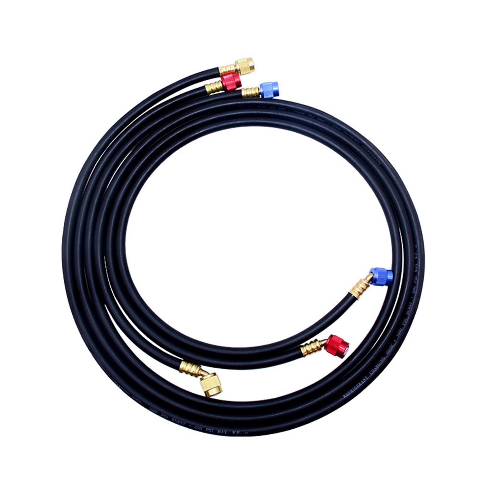 Mekalero Of 3 Air Conditioning Refrigerant Filling Hoses Hose Adapters AC HVAC Manifold Gauge Hose Set Rubber Air Conditioning Refrigerant Filling Hoses