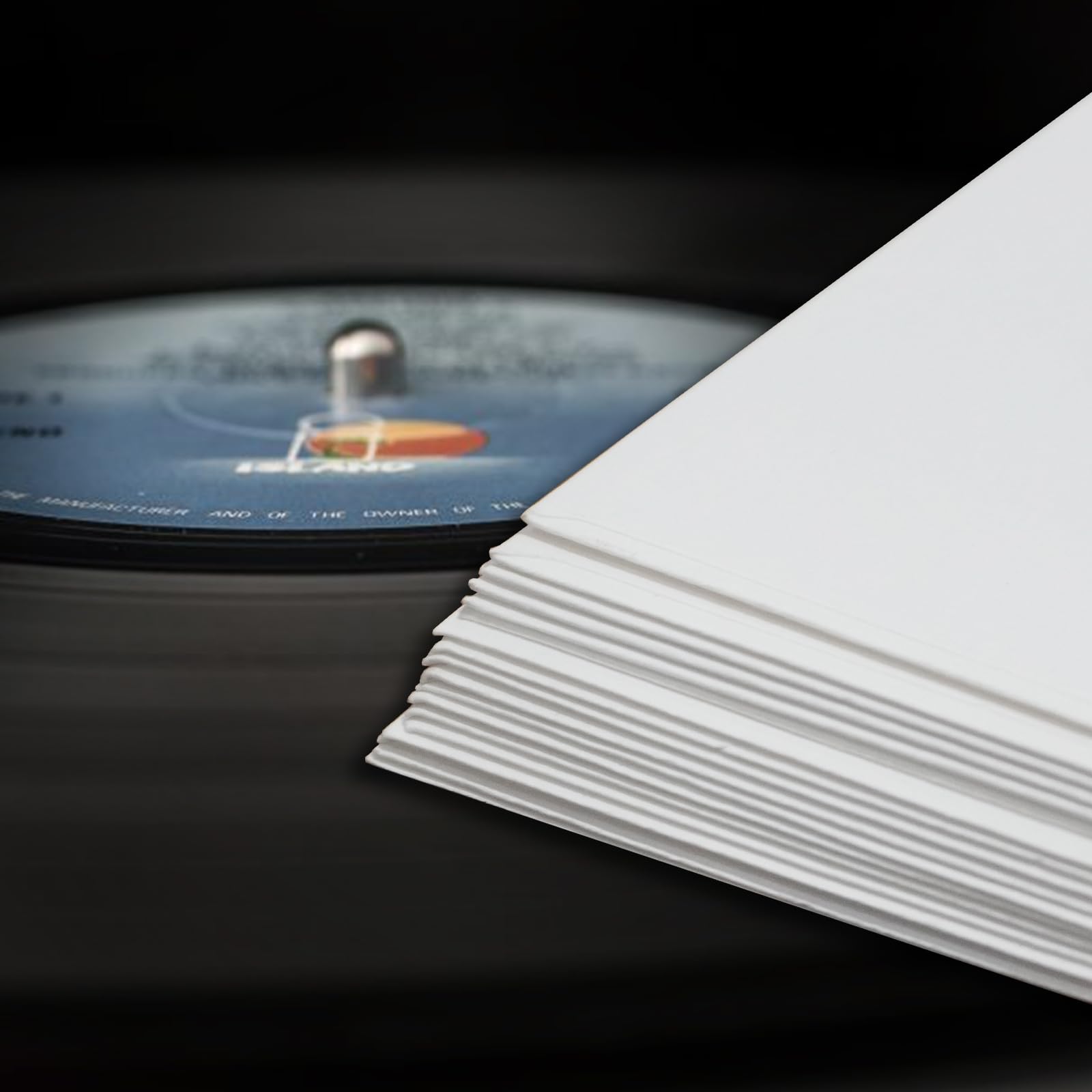 20 fundas interiores para discos de vinilo, fundas interiores de papel pesado sin ácidos, fundas interiores cuadradas de papel kraft blanco con agujero para álbumes LP (12 pulgadas)