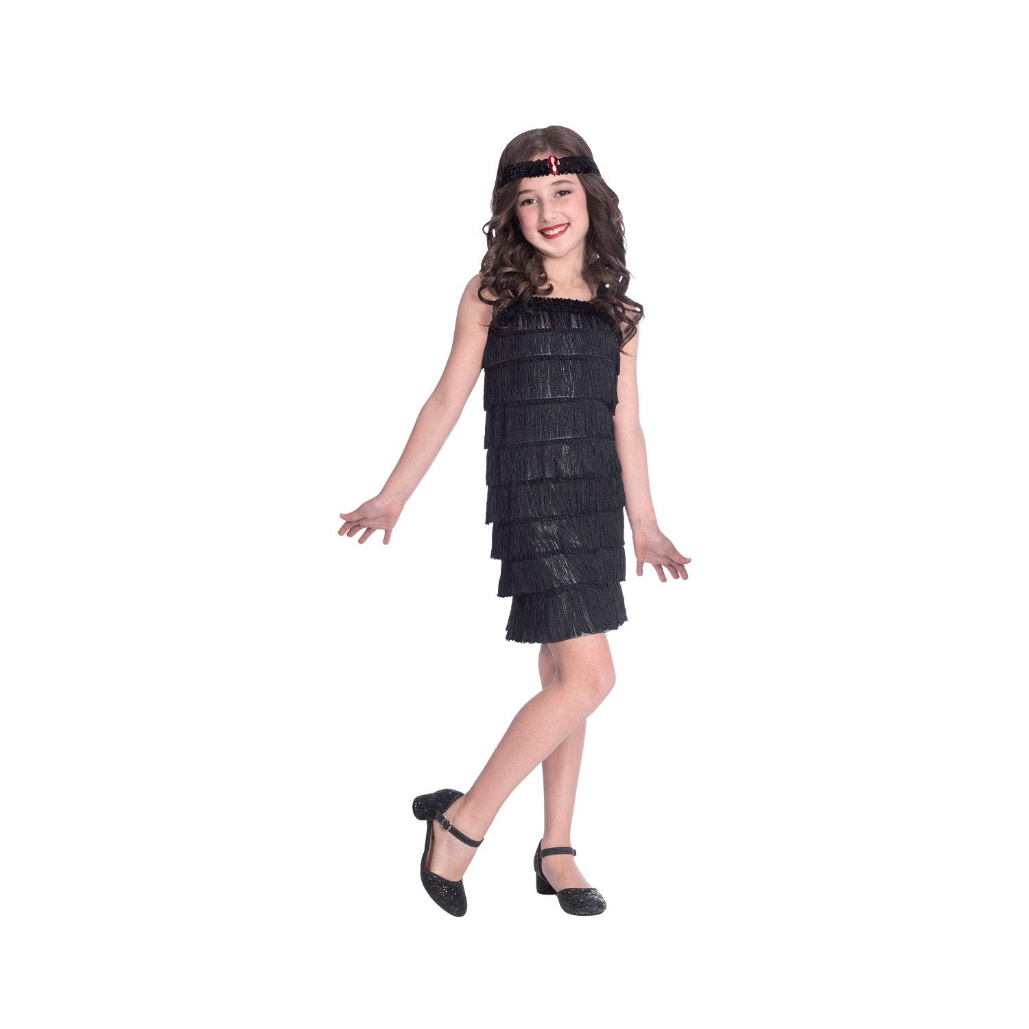 amscan 9905734 - Kids 1920's Black Flapper Girls Fancy Dress Costume Age: 6-8 Years