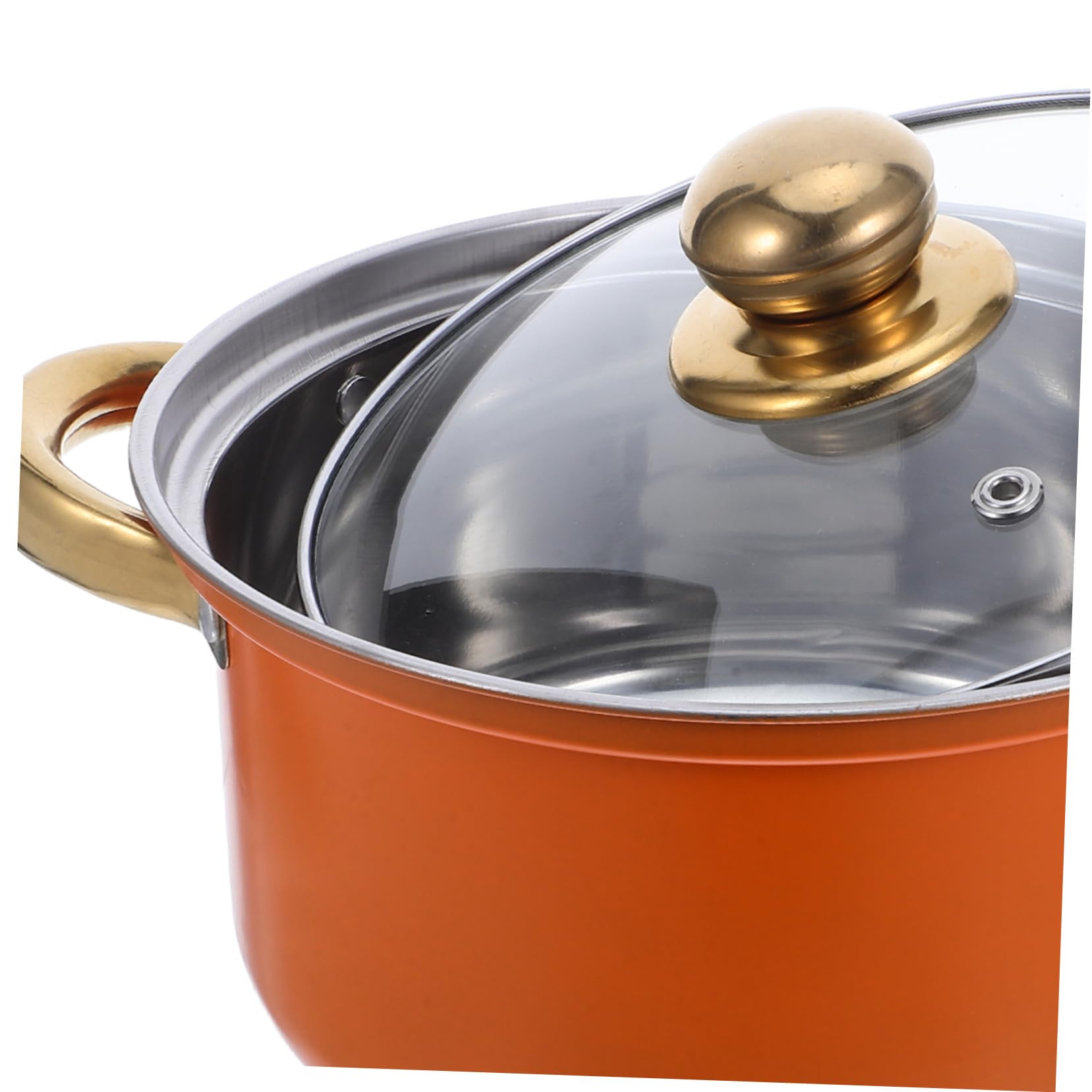 Cabilock Utensilios de Cocina Ollas y Sartenes Antiadherentes Juego de 5 de Acero Inoxidable y Asas Resistentes al Calor con Base Gruesa para Cocina Diaria y Estufas