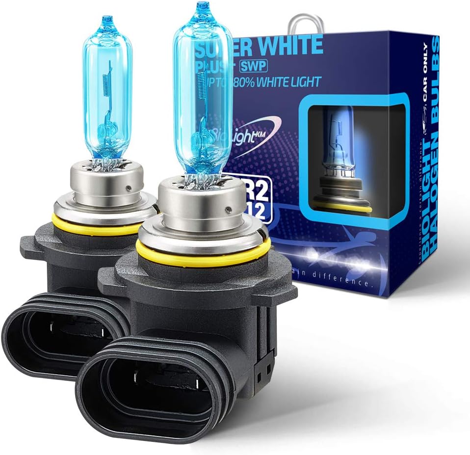 Biolight 9012 Super White Plus 6000K Brighter Light Replacement Headlight Bulb, 2 pack