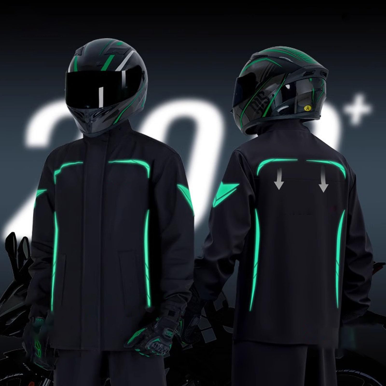 Générique Ensemble de vêtements de Pluie Haute visibilité, résistants déchirures, pour Adultes, Travail en Plein air et Combinaison de Pluie Respirante Contre Les tempêtes