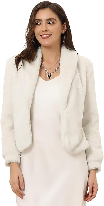 Allegra K - Kunstpelz Mantel