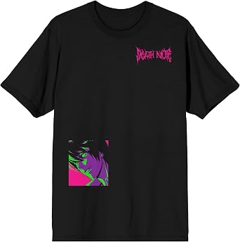 Death Note Box Art and Logo Crew Neck Short Sleeve Mens Black T-Shirt