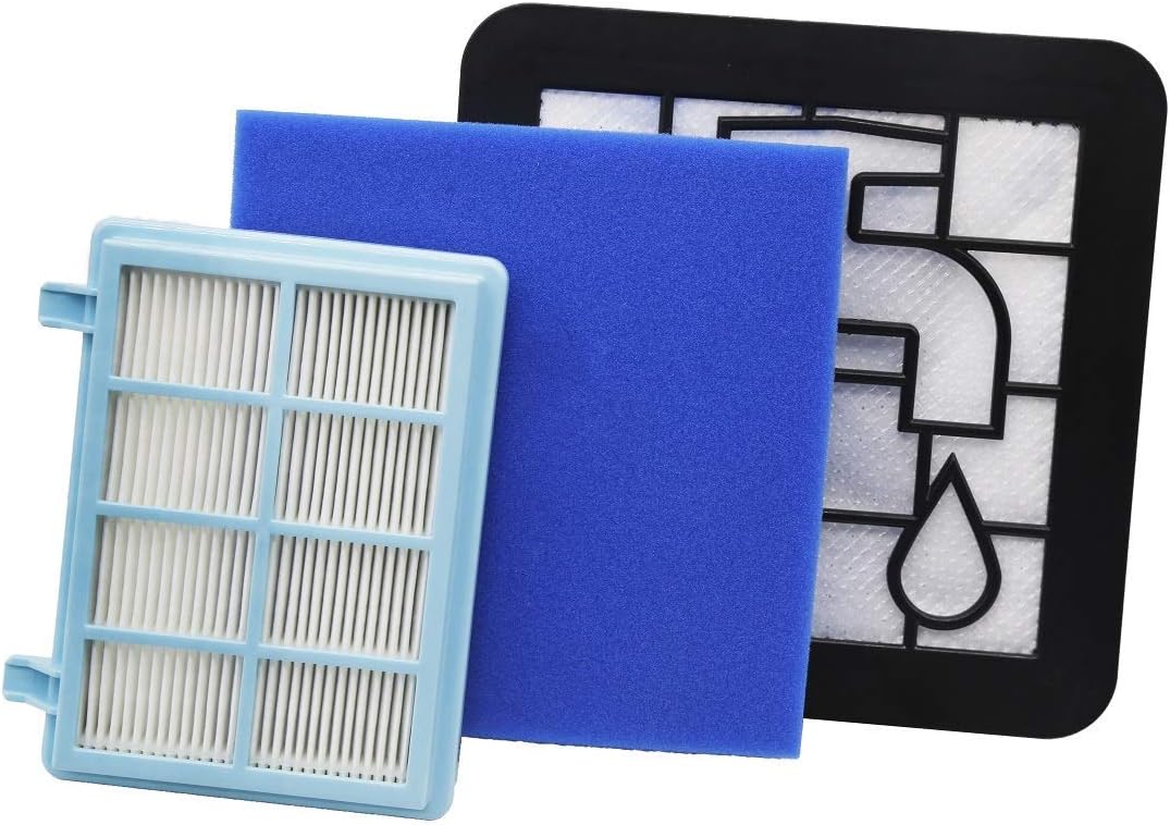 Green Label Filter Set for Philips PowerPro Compact and Marathon Compact Vacuum Cleaners (Comparable to FC8010 01)