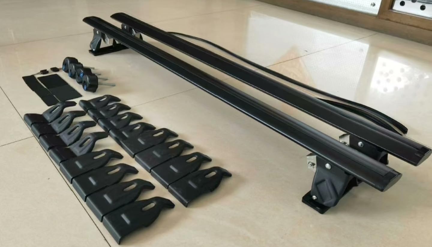 Roof Rack Cross Bars Fit for Ford F-150 F150 2015-2020 Anti Theft Aluminum Crossbars Cargo Luggage Carrier 2PCS Black Without Roof Rail