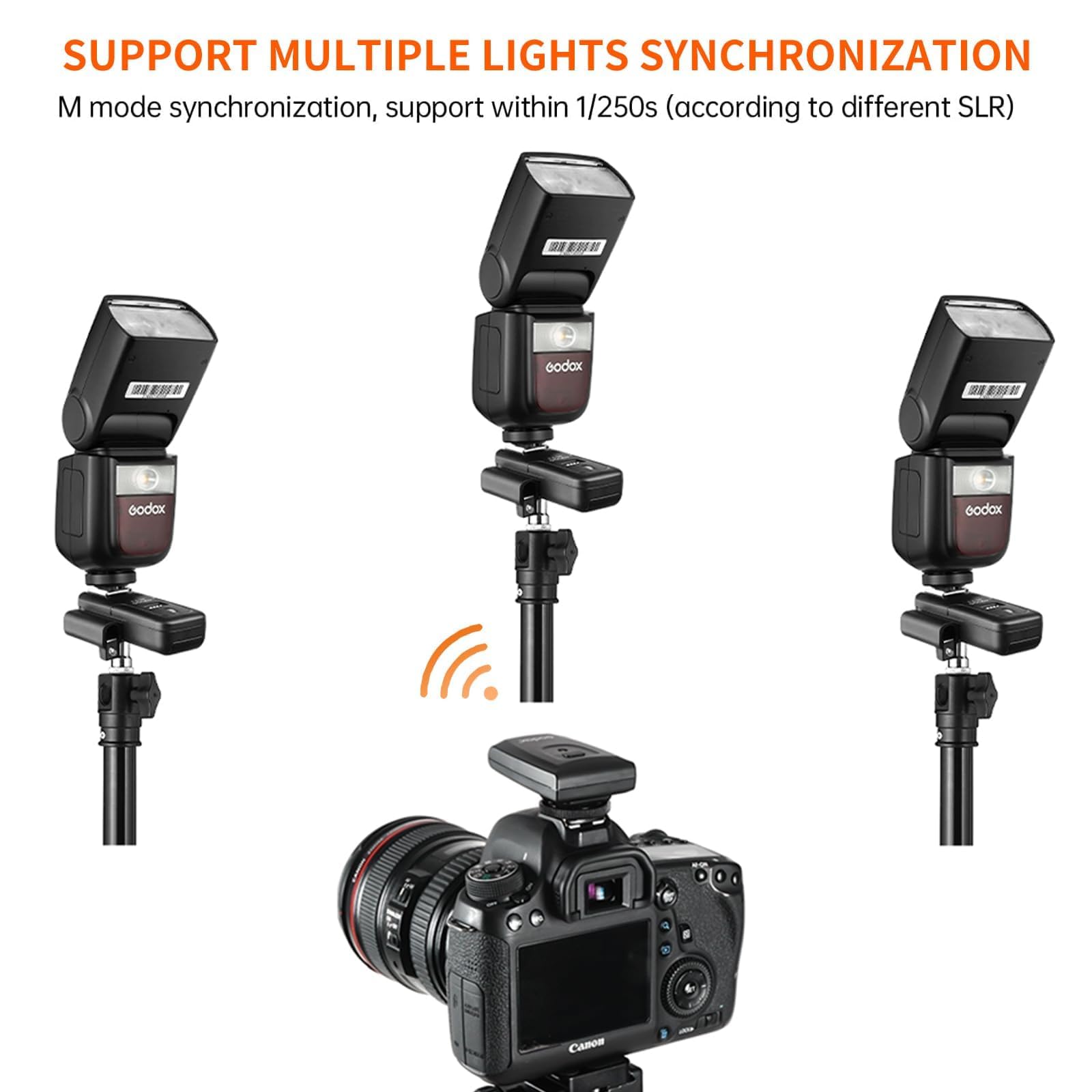 Godox Godox CT-16 trigger wireless per flash, compatibile con fotocamere DSLR Canon, Nikon, Sony, Olympus, Pentax (1 trasmettitore + 3 ricevitori)
