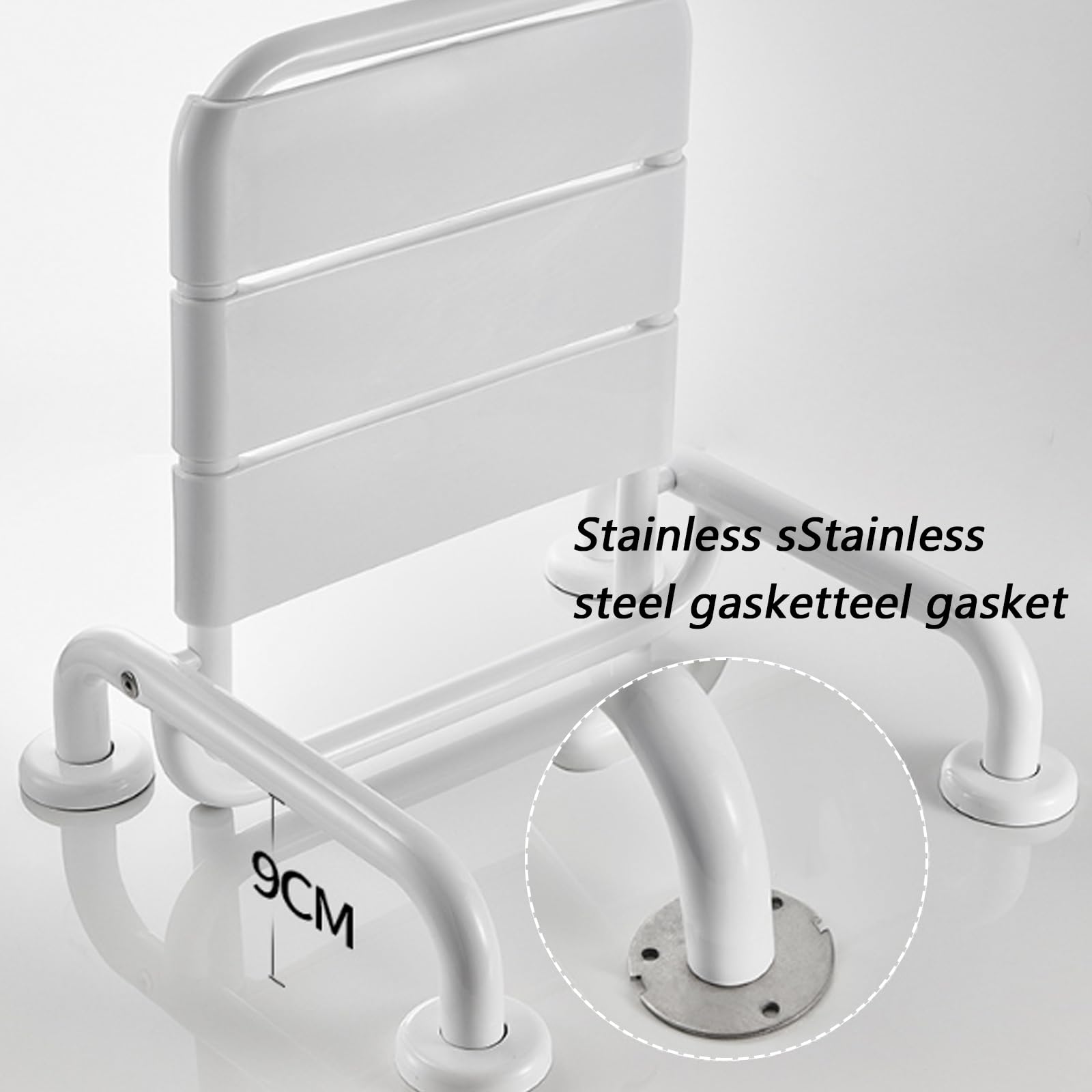 Silla Ducha Plegable, Asiento de Ducha de Pared 2 en 1 Asiento de Bañera Plegable Cargable con Reposabrazos para Baño Taburete de Baño Antideslizante para Personas Mayores