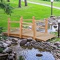 Giantex 5 FT Wooden Garden Bridge, Classic Wood Arc Footbridge with Railings, 400 lbs Capacity, Decorative Pond Bridge for Outdoor Garden Yard Backyard Creek Farm (Natural)