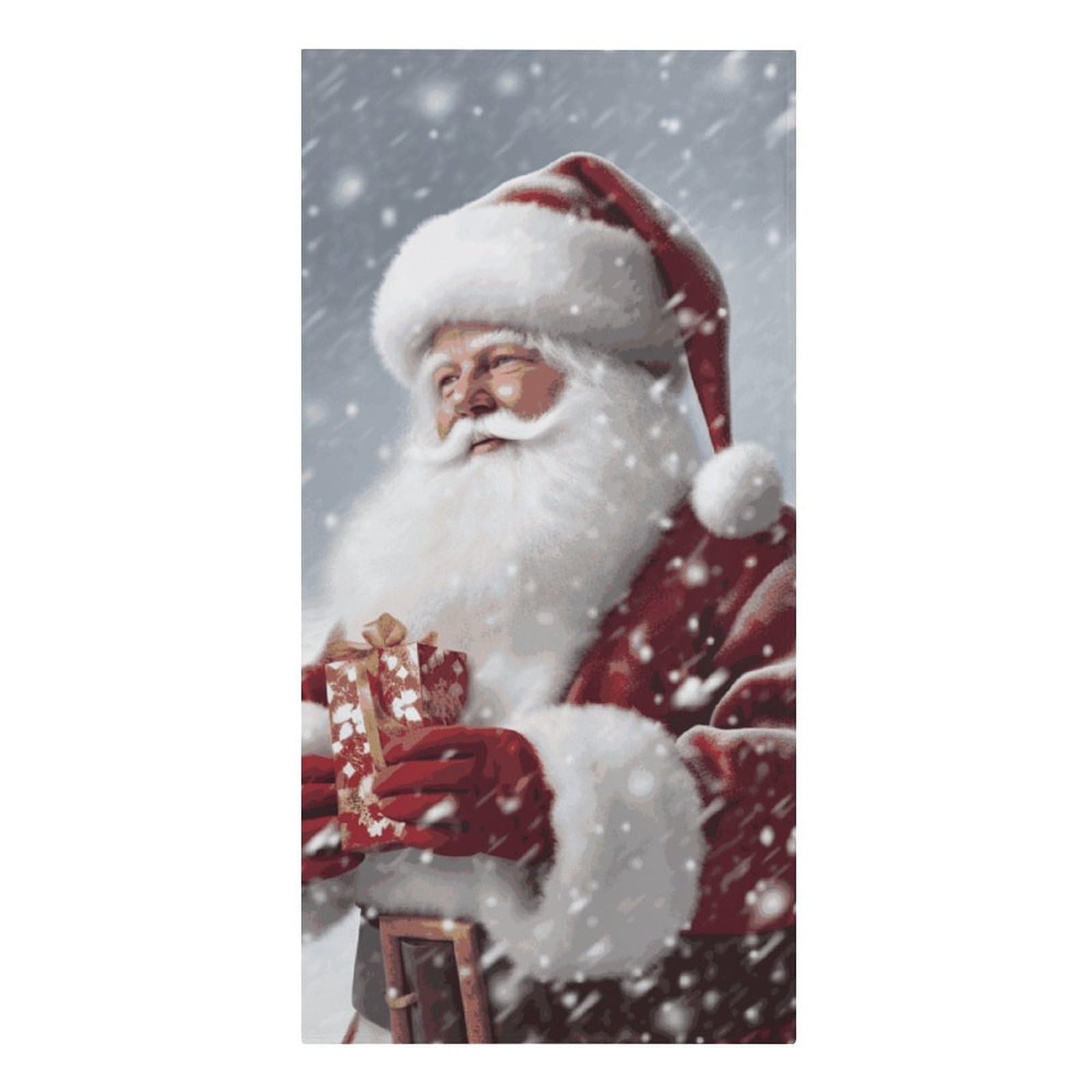 Khauerbc Style Santa Claus Snow Secenry Quick Dry Towels,Quick Dry Super Absorbent ，Large Oversized Beach Towel，61.4 * 30.3 Inches. Fiber Beach Towels Is Sand Proof Tropical Beach Essentials.