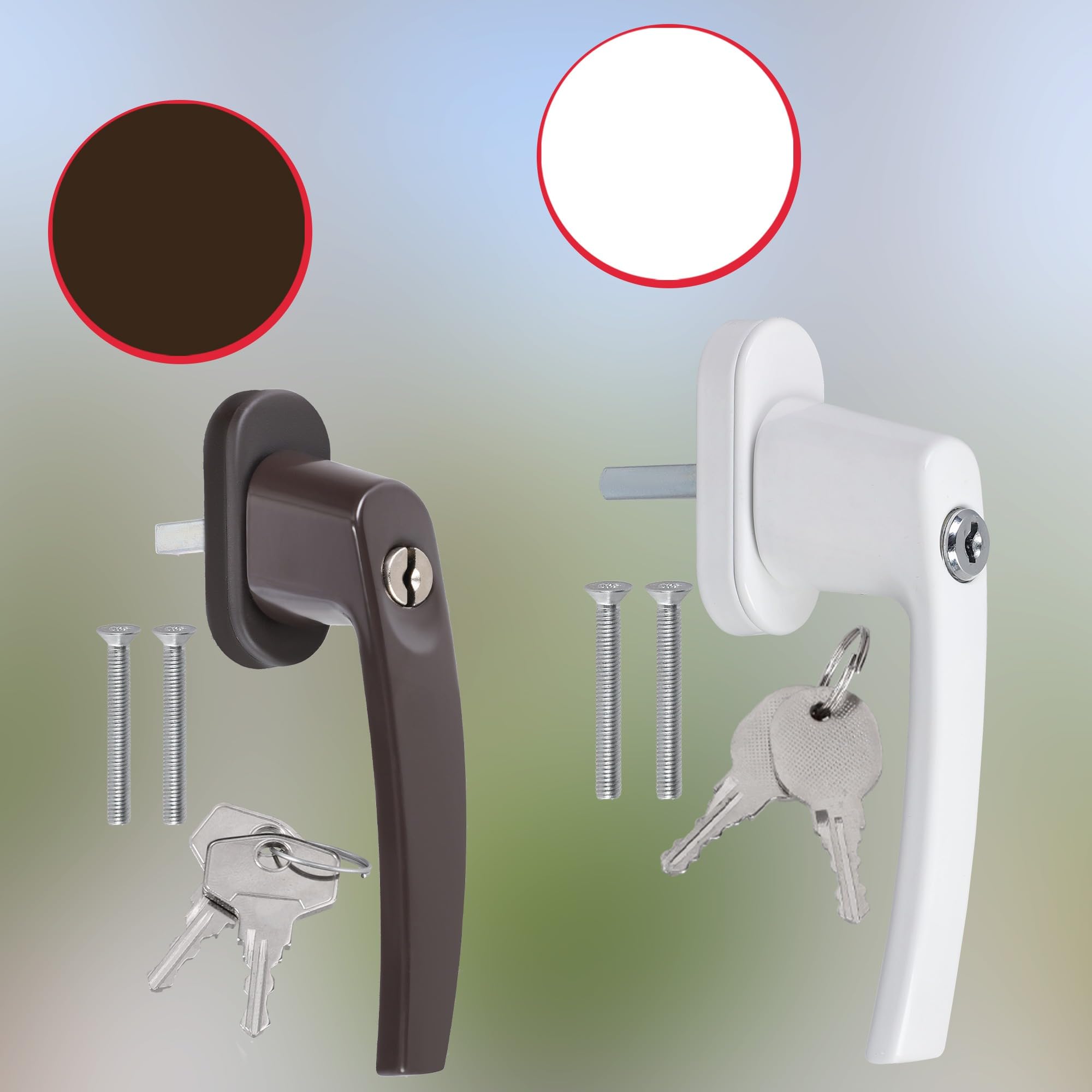 KOTARBAU® Set di 12 maniglie per finestra con serratura, in alluminio verniciato a polvere, con serratura, 35 mm, per finestre