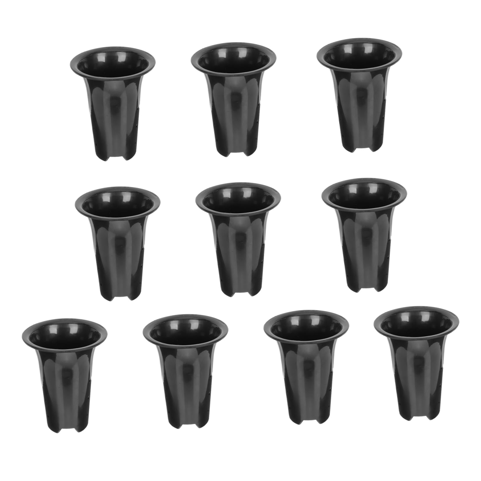10 Pots Noirs pour Orchidées en Plastique Respirant Contrôle des Racines, Design Simple, Hauteurs Renforcées, pour Plantes D'intérieur