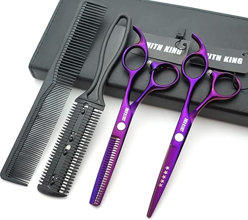 Miniatura 10 de Tijeras de pelo de 5.5 pulgadas con peine de adelgazamiento, tijeras de corte de cabello, tijeras de adelgazamiento para profesionales y personales