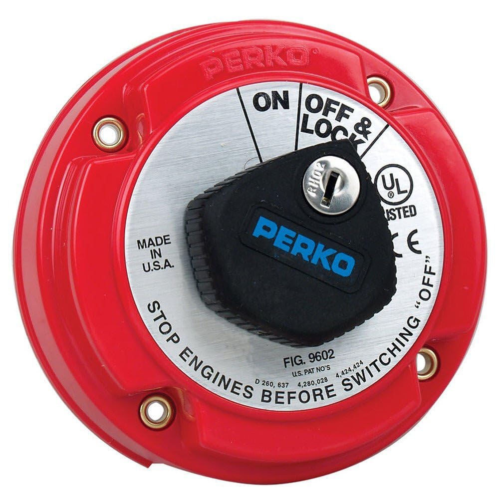 Perko Marine Boat Medium Duty Main Battery Disconnect Switch with Key Lock