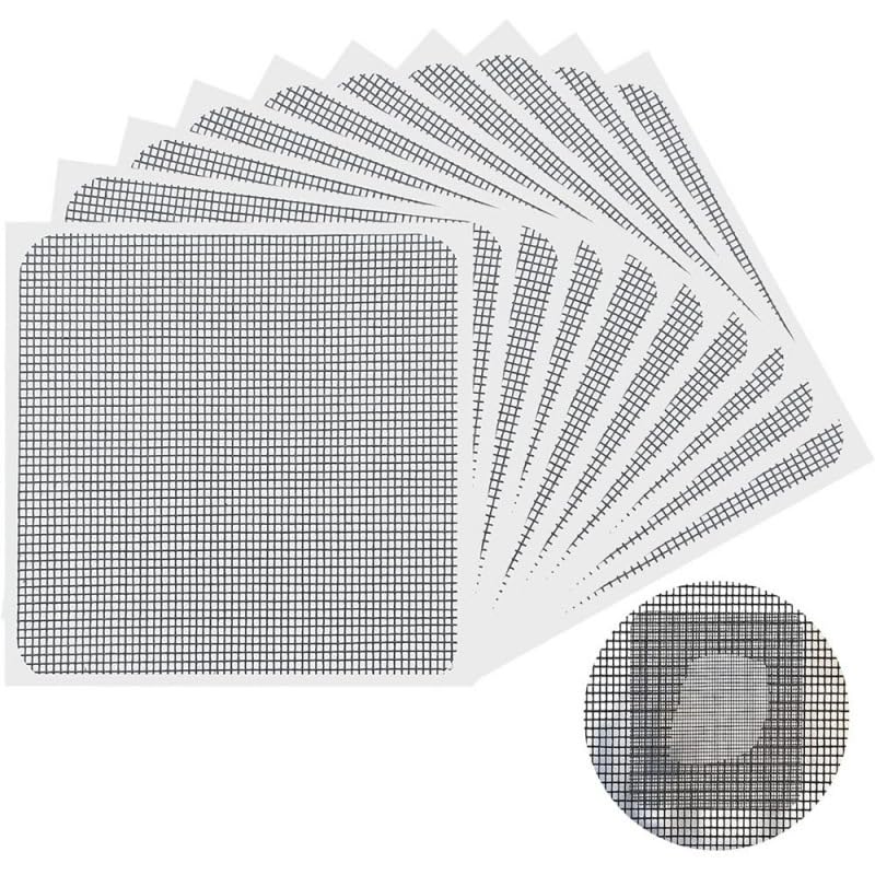 5pcs Window Screen Repair Patch, 3-Layer Strong Adhesive Window Screen Mesh Tape, Repair for Window and Door Tears Holes, 10 Patches, 4"x 4"(10cm X 10cm)
