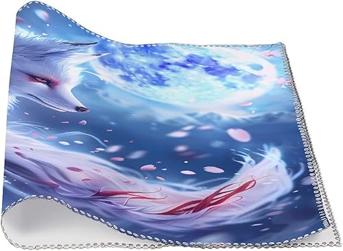 Miniatura 3 de Nine Tailed Fox Cherry Flowers Placemats Set of 6 Resistant Table Mats Washable Place Mats for Dinner Party Table Decoration