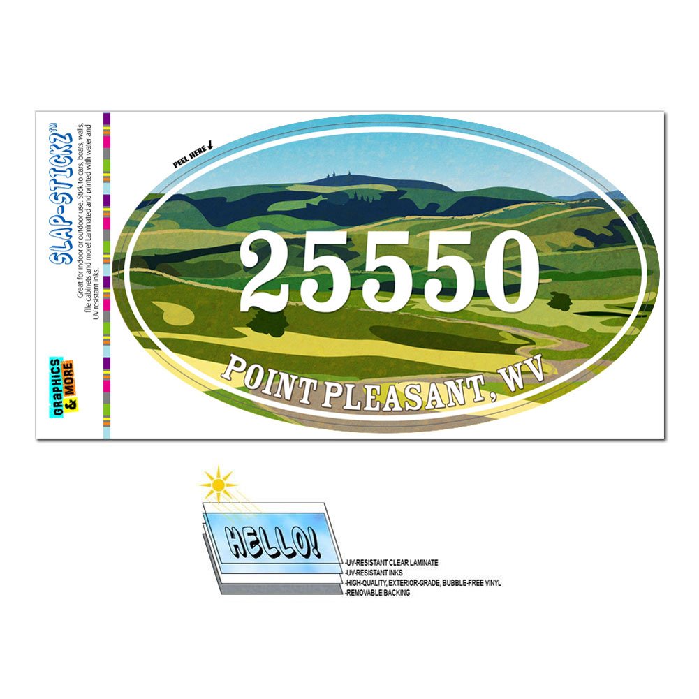 Amazon Co Jp ポイントプレザント Wv 緑緩やかに起伏している丘陵 楕円形郵便番号ステッカー Home Kitchen