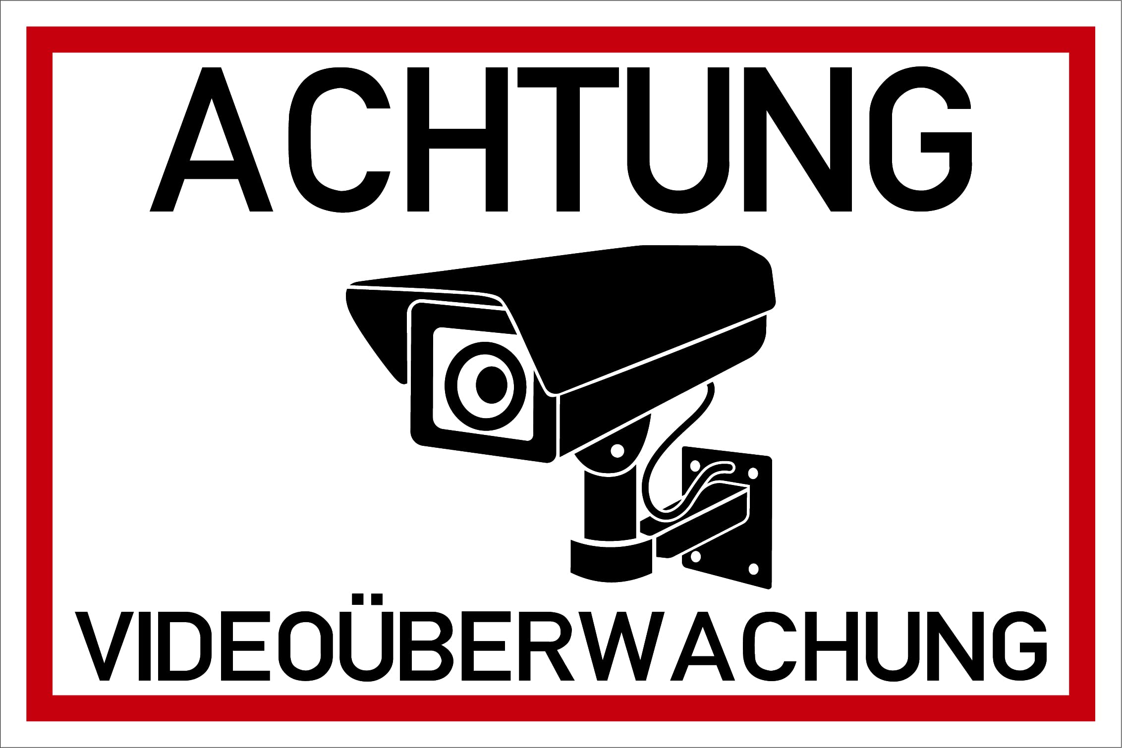 Video Surveillance Sign, PVC Hard Foam Board 30 x 20 cm, 3 mm