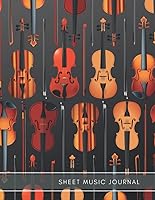 Vista 1 de Blank Sheet Music Journal A violin inspired sheet music manuscript notebook to record and compose musical notes and songs 108 Page, White Paper, 12