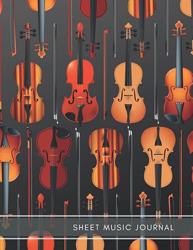 Blank Sheet Music Journal A violin inspired sheet music manuscript notebook to record and compose musical notes and songs 108 Page, White Paper, 12