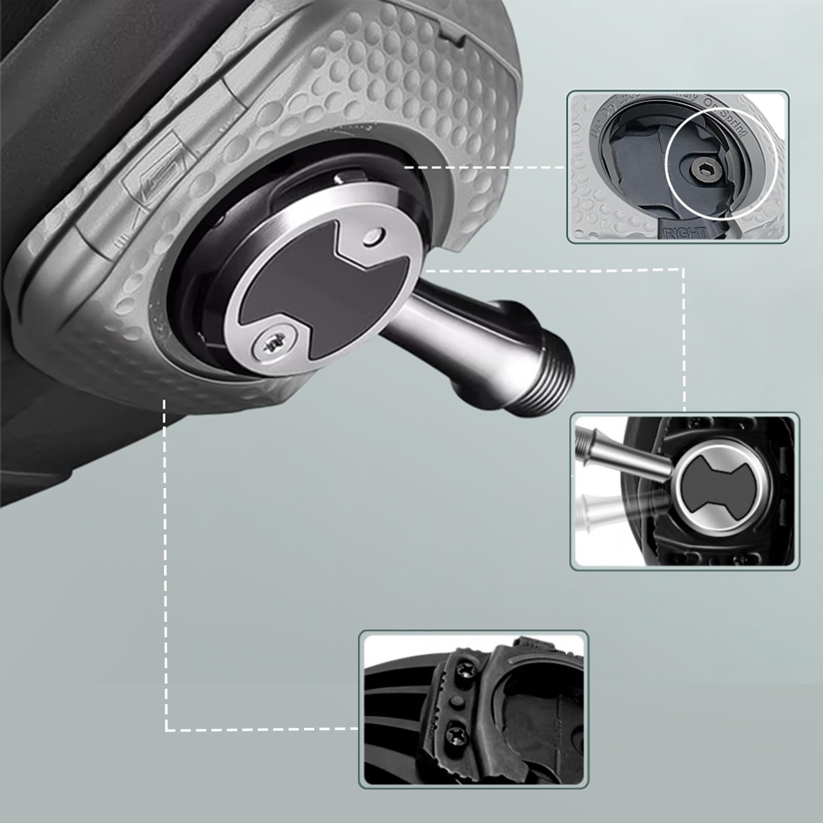 1 Pair Quick Release Cycling Shoes Cleats Self-Locking Pedal Aerodynamic for Wahoo for SpeedPlay for Zero (Light Grey)