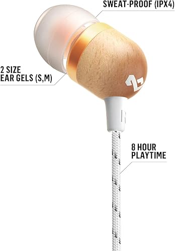 Miniatura 4 de House of Marley Smile Jamaica Wireless: auriculares inalámbricos con banda para el cuello con micrófono, conectividad Bluetooth, 8 horas de tiempo