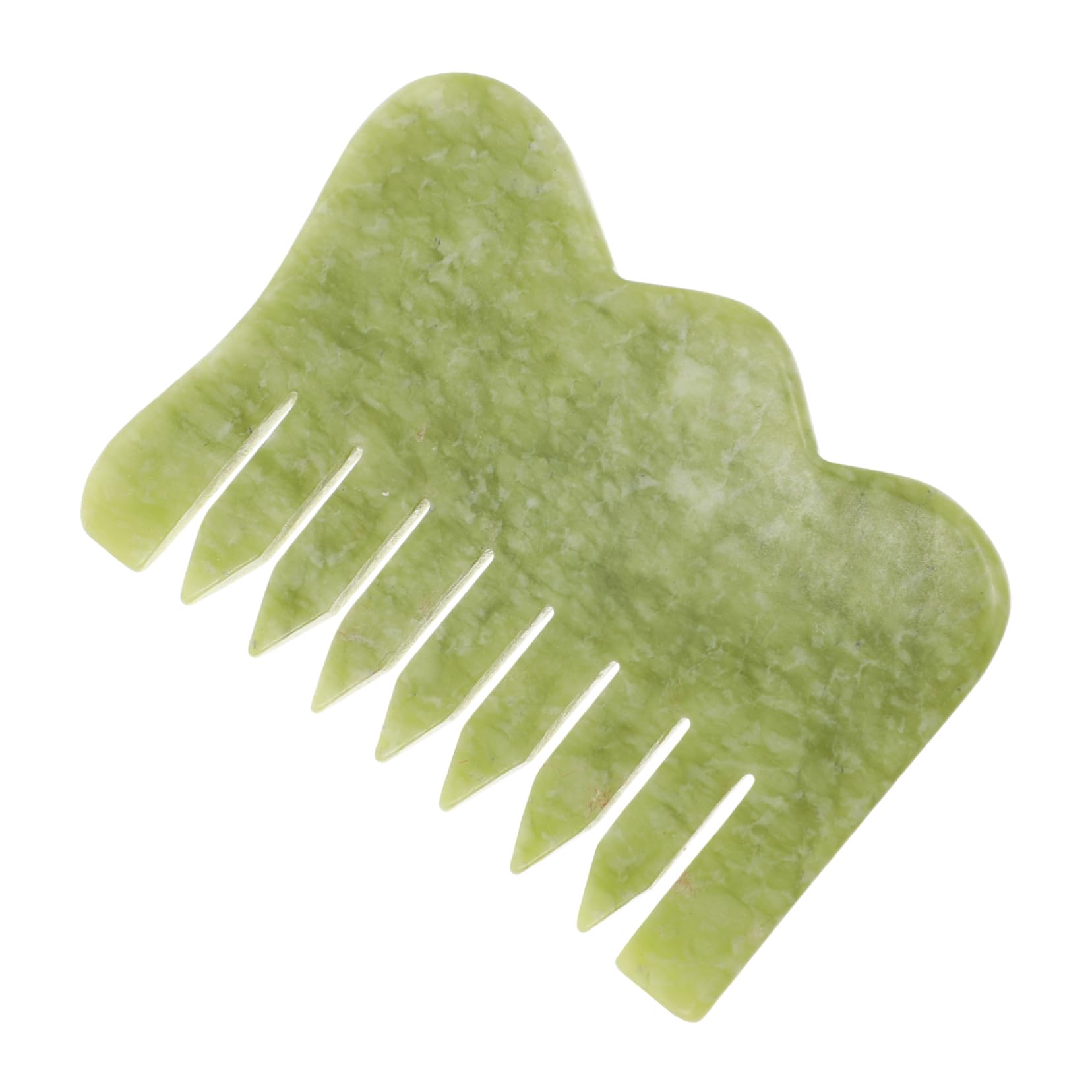 Ipetboom 1Pc Natural Jade Scalp Massage Comb Skin Friendly Hair Care Tool for Relaxation and Light Green