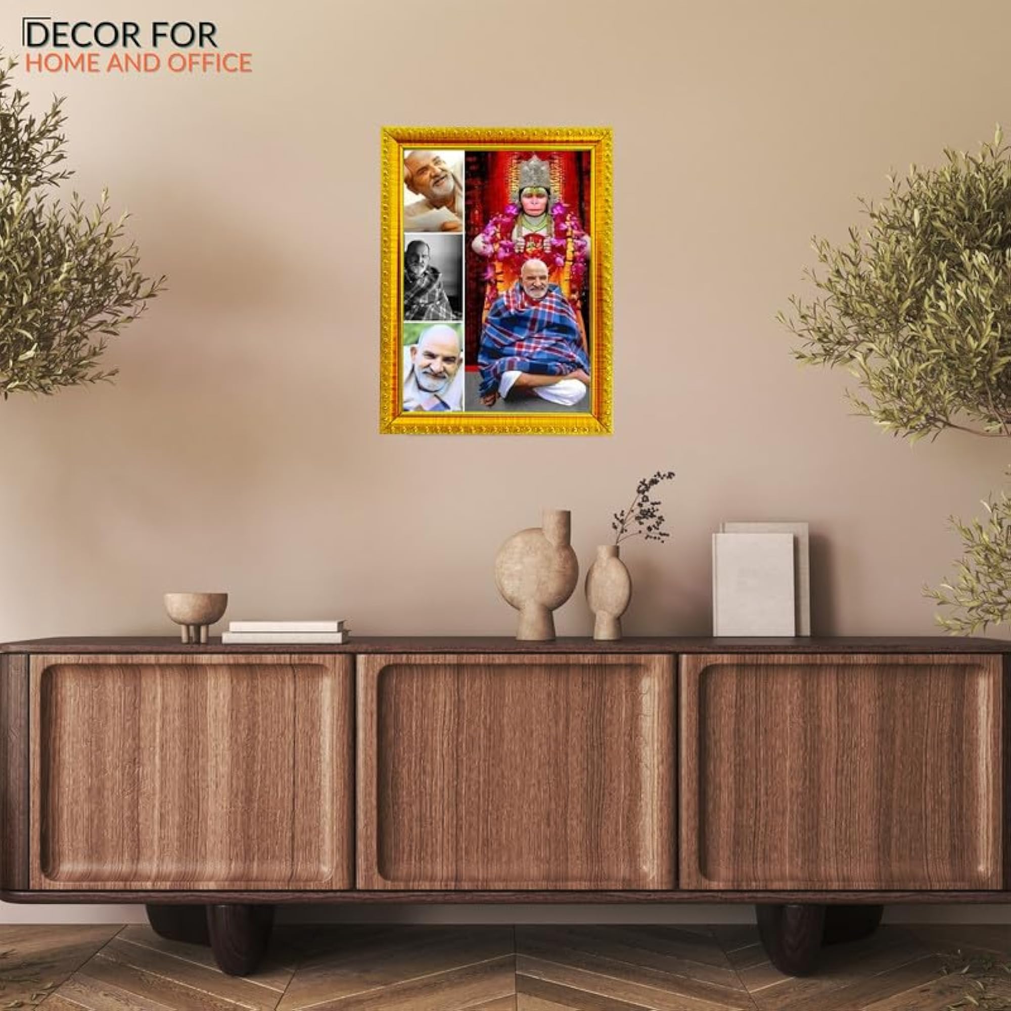 Neem Karoli Baba Wall Painting Framed for Pooja Room