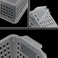 Vista 3 de Cestas pequeñas de plástico transparente para guardar lápices, paquete de 6