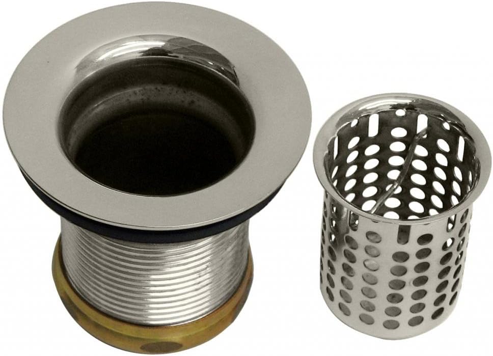 Westbrass R218-07 Junior Bar and Laundry Sink Drain Assembly with Removable Strainer Basket, Satin Nickel
