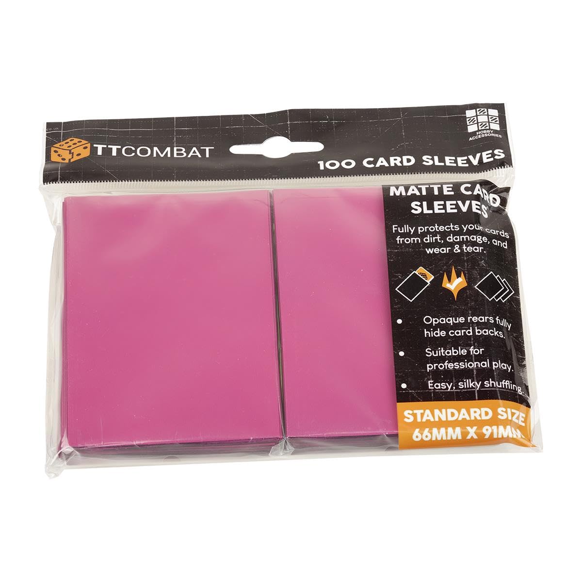 TTCombat 100 Standard Card Game Sleeves - Fuchsia - TTHC-013