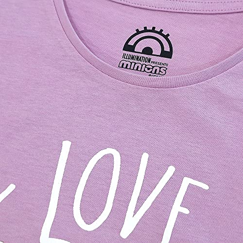 Image of Kidsville Minions Printed Regular Fit Purple Cotton Girl's T-Shirt