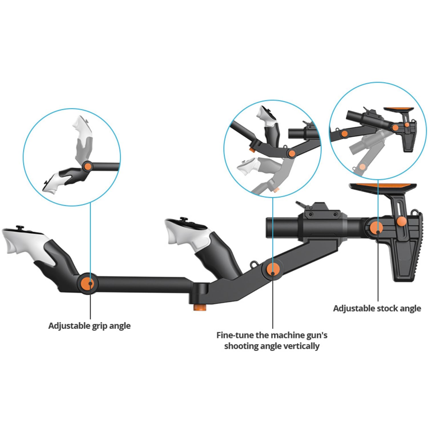 VR Gunstock für Meta Quest 3S / 3/2 / Pro – Verstellbare Gewehrstütze mit Magnet-Halterung & Wangenauflage – Immersives FPS Gaming Zubehör für präzises Zielen