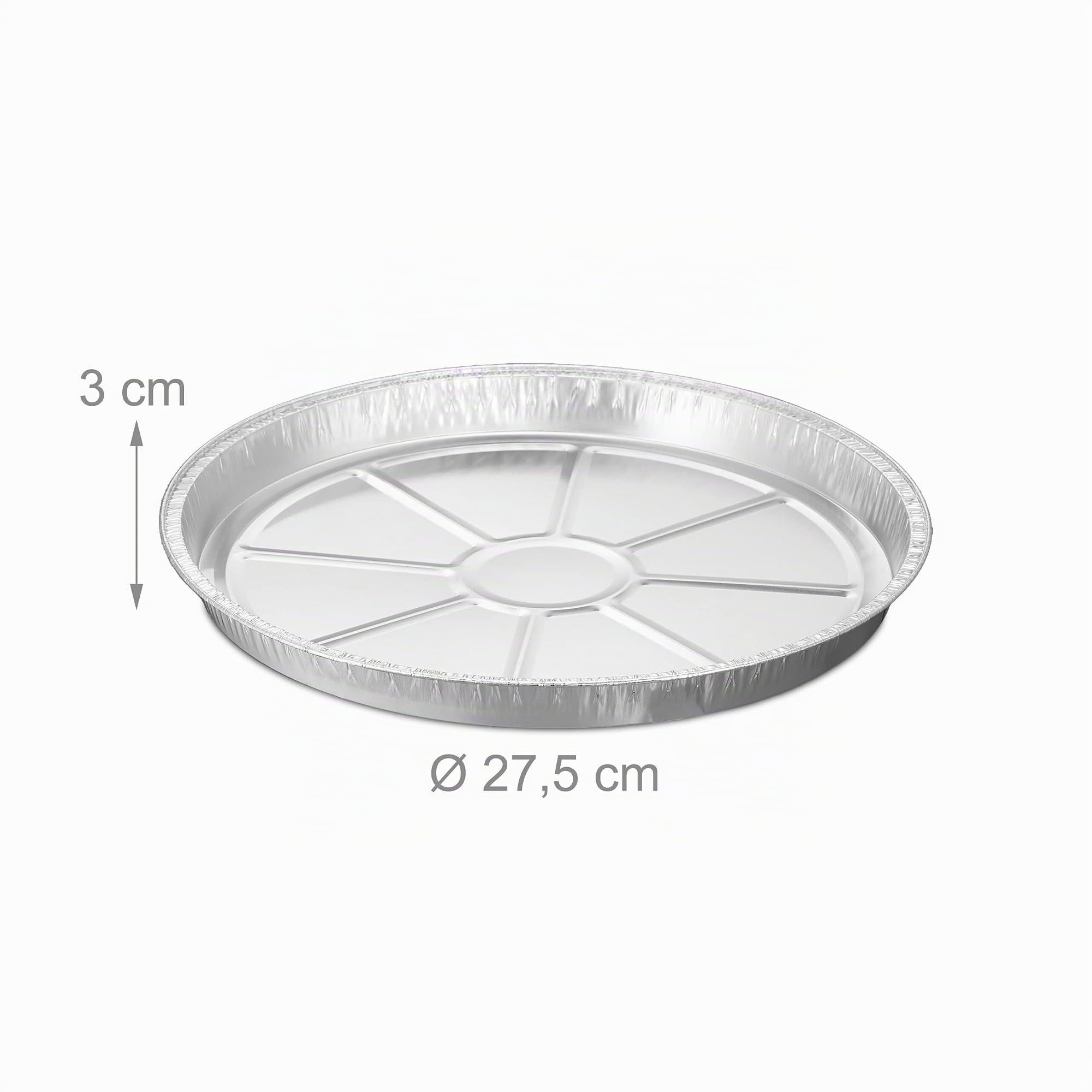 Relaxdays Barquettes Alimentaires, Lot de 25, récupération Graisse, Barbecue, H x D : 3 x 27,5 cm, Aluminium, argenté