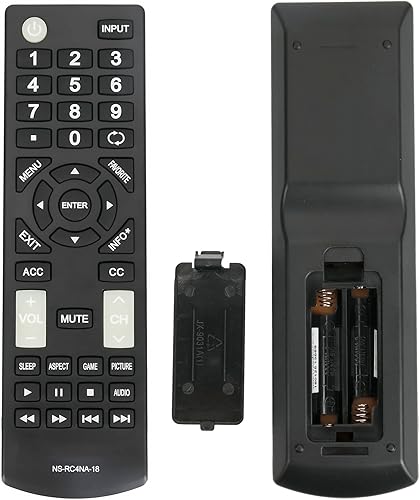 NSRC4NA18 NS-RC4NA-18 - Remoto de repuesto compatible con Insignia TV HDTV NS-22D420NA18 NS-24D310NA19 NS-32D220NA18 NS-39D310NA19 NS-39D310NA17