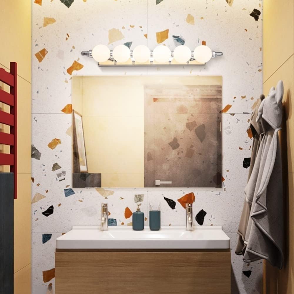 Lampada a specchio a LED con finitura cromata per bagno e camera da letto