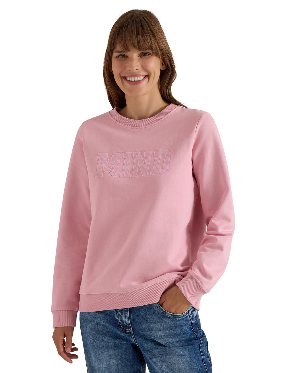 Cecil Damen 3018518 Sweatshirt mit Rundhals und Artwork (1er Pack)