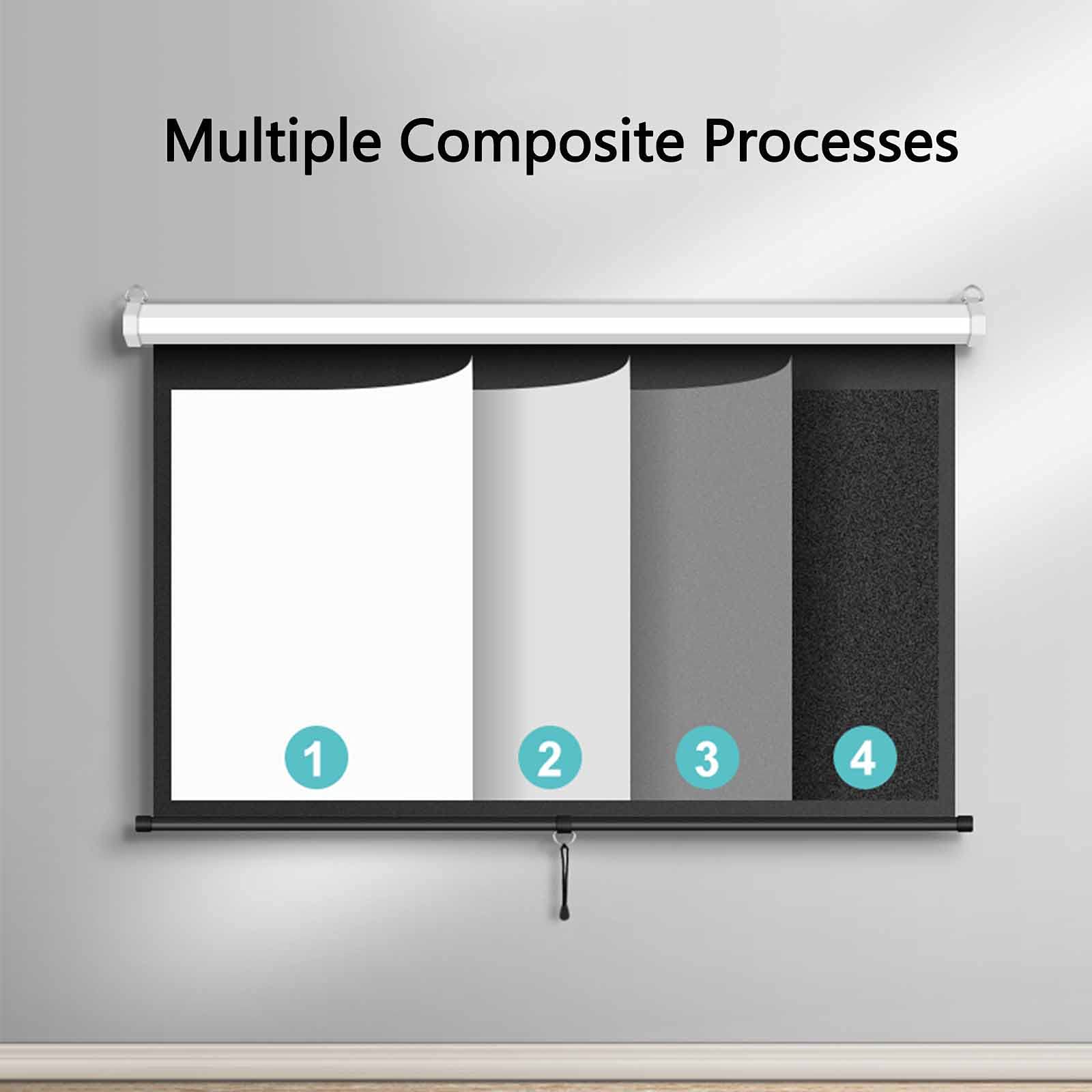 ZYXQQJ Écran De Projection 40" 50" 60" Écran De Cinéma Rétractable Manuel Toile De Projecteur Portable 16:9 Pour Cinéma Maison De Bureau(16:9,50