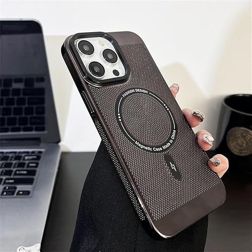 Miniatura 3 de Funda magnética de disipación de calor para iPhone 14 Pro Max compatible con Magsafe delgada y dura carga inalámbrica galvanizada (para iPhone 14