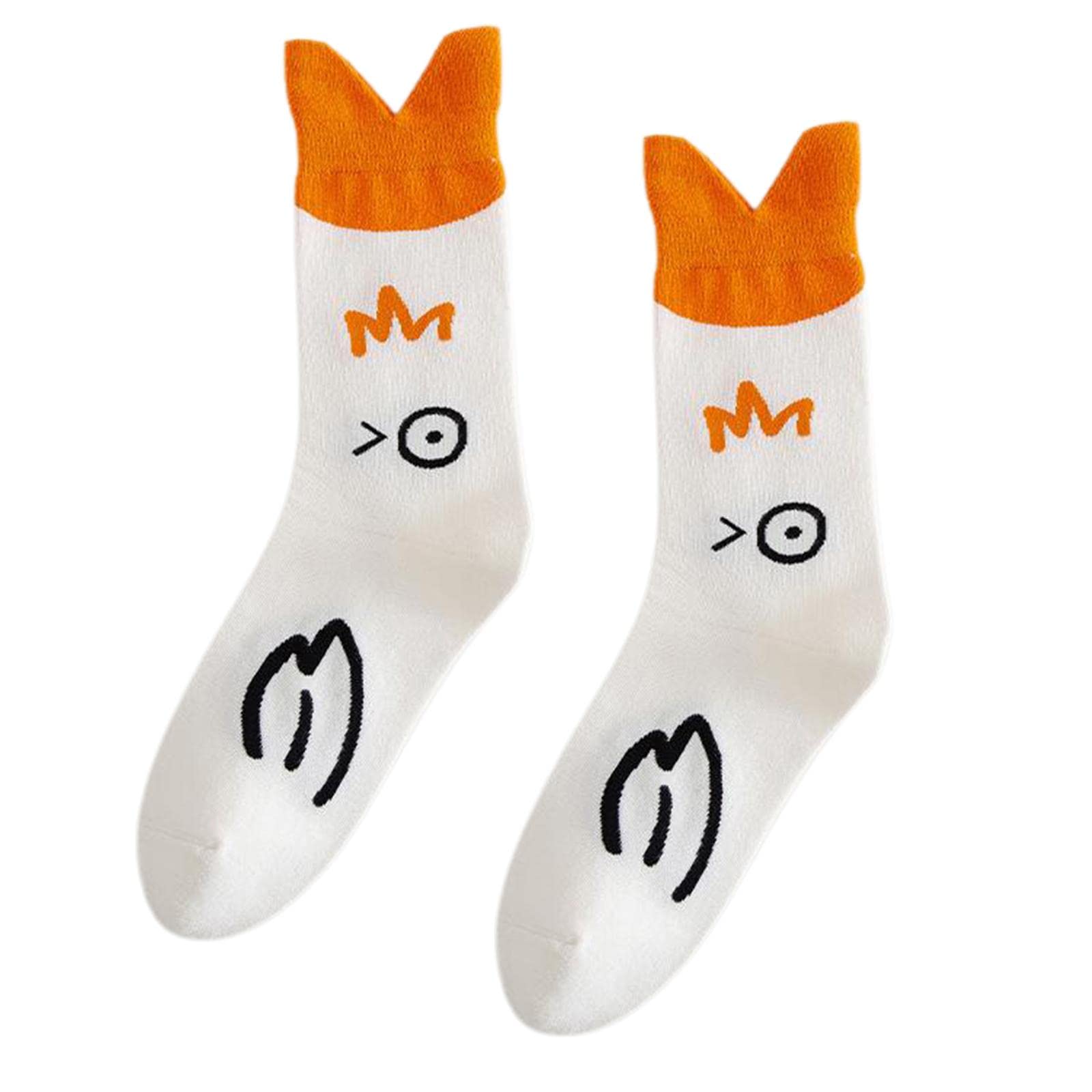 Enakshi® Animal Head Socks Cute Sport Cotton Crew Socks Novelty Funny Orange White|Clothing Shoes & Accessories | Mens Clothing | Socks-picture-10
