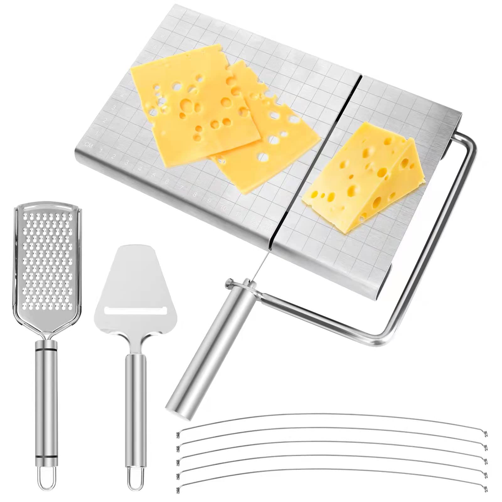 Buy CANYUWCI Cheese Slicer Stainless Steel Cheese Slicer with Accurate