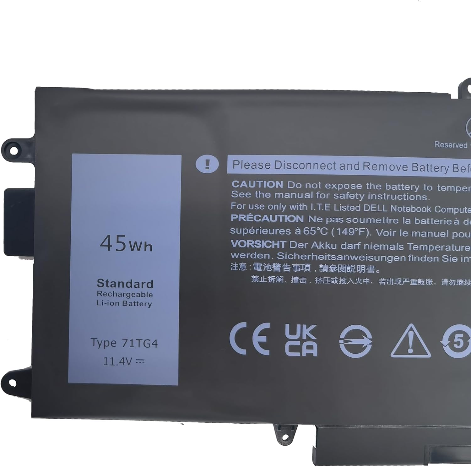 71TG4 Laptop Battery Compatible with Dell Latitude 13 7389 7390 2-in-1 and 5289 2-in-1 P29S001 P29S002 Series Notebook K5XWW 725KY N18GG CFX97 X49C1-11.4V 45Wh