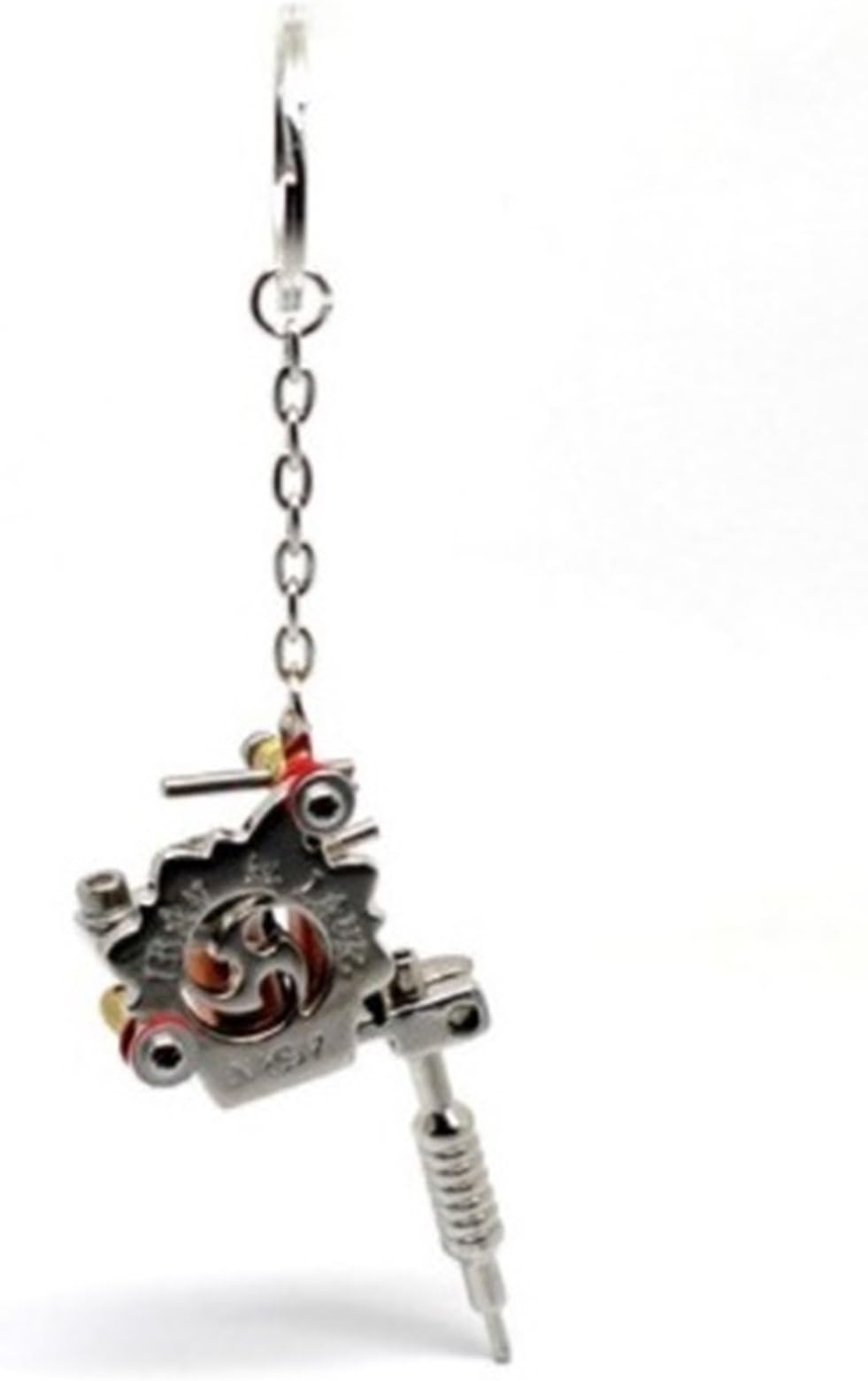 1 Pc Mini Pocket Lettering Tattoo Machine Keychain Keyring Keyfob Punk Style Pendant Key Chain Ring Fob Tag Holder Finder Necklace Paradisiac Popular Cute Wristlet Utility Keychains Tool, Type-01